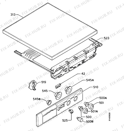 Взрыв-схема стиральной машины Zanussi WDS872V - Схема узла Command panel 037